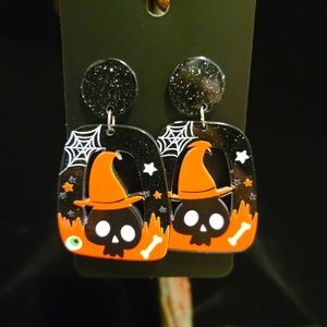 2/$20 Halloween Resin Skeleton Earrings